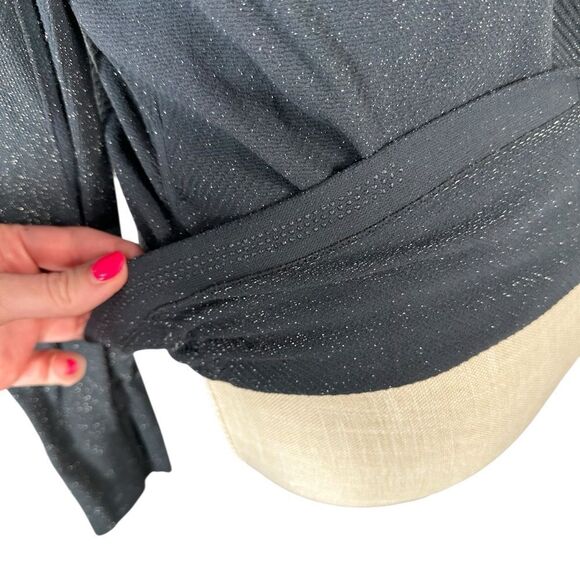 Athleta Dark Charcoal Grey Shimmer Speedlight Shine Long Sleeve Seamless Top - Picture 6 of 9